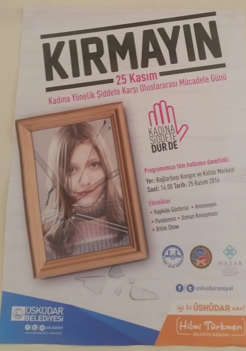 Kadına Şiddeti engelle Dünya Hapkido derneği ve Üsküdar belediyesi iş birliği ile